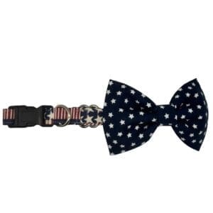 patriot patchwork bowtie collar for dogs and cats