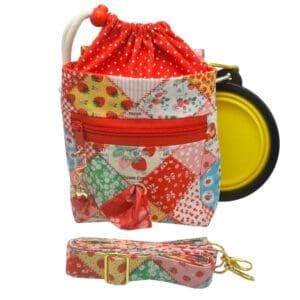 strawberry patchwork doggy training bag