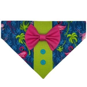 flamazing flamingo over the collar tuxedo bandana