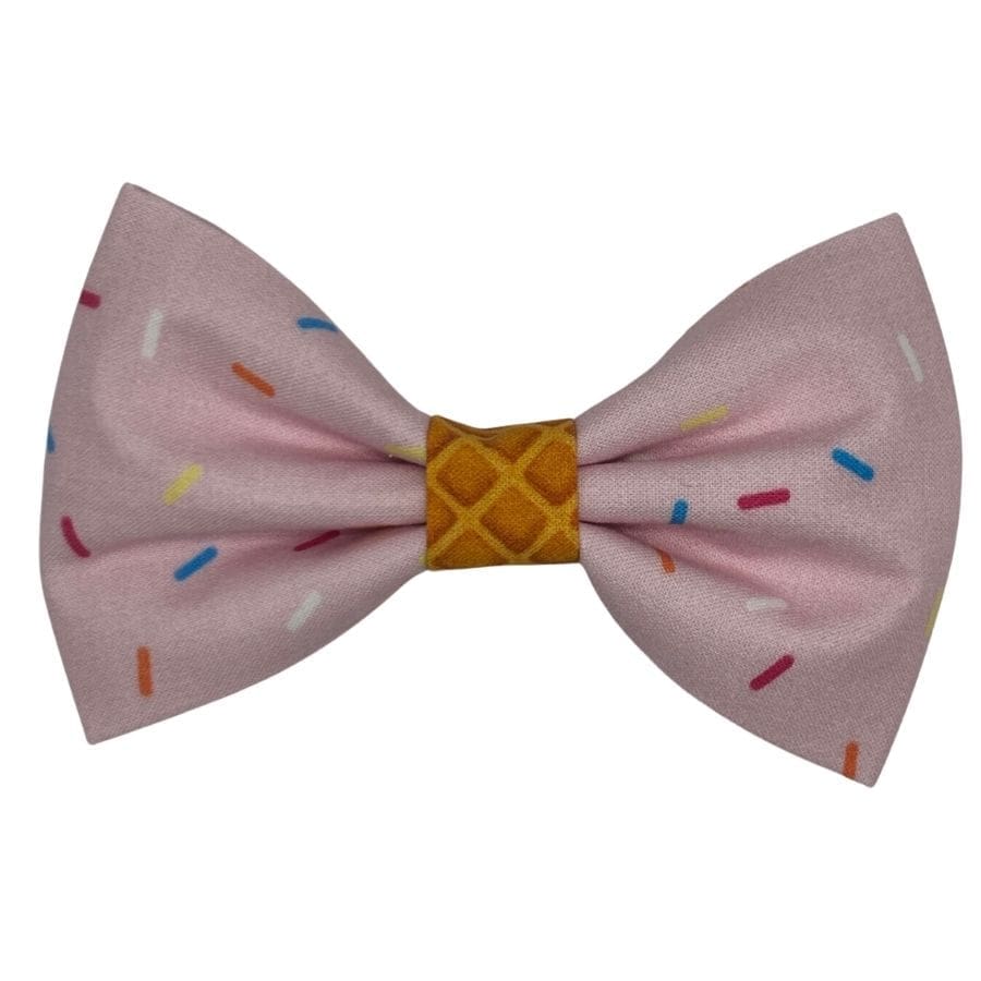 sprinkles and waffle cone pet bowtie