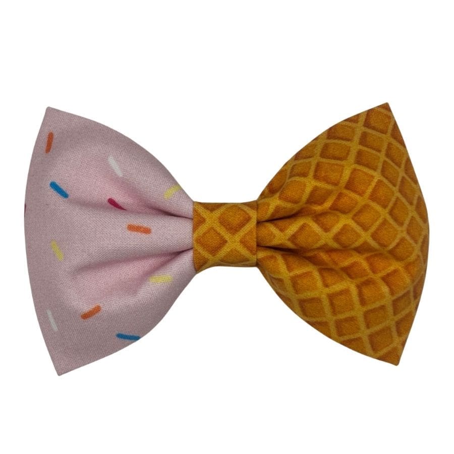 sprinkles and waffle cone pet bowtie