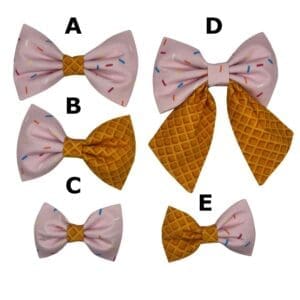 sprinkles and waffle cone pet bowtie