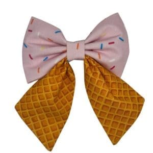 sprinkles and waffle cone pet bowtie