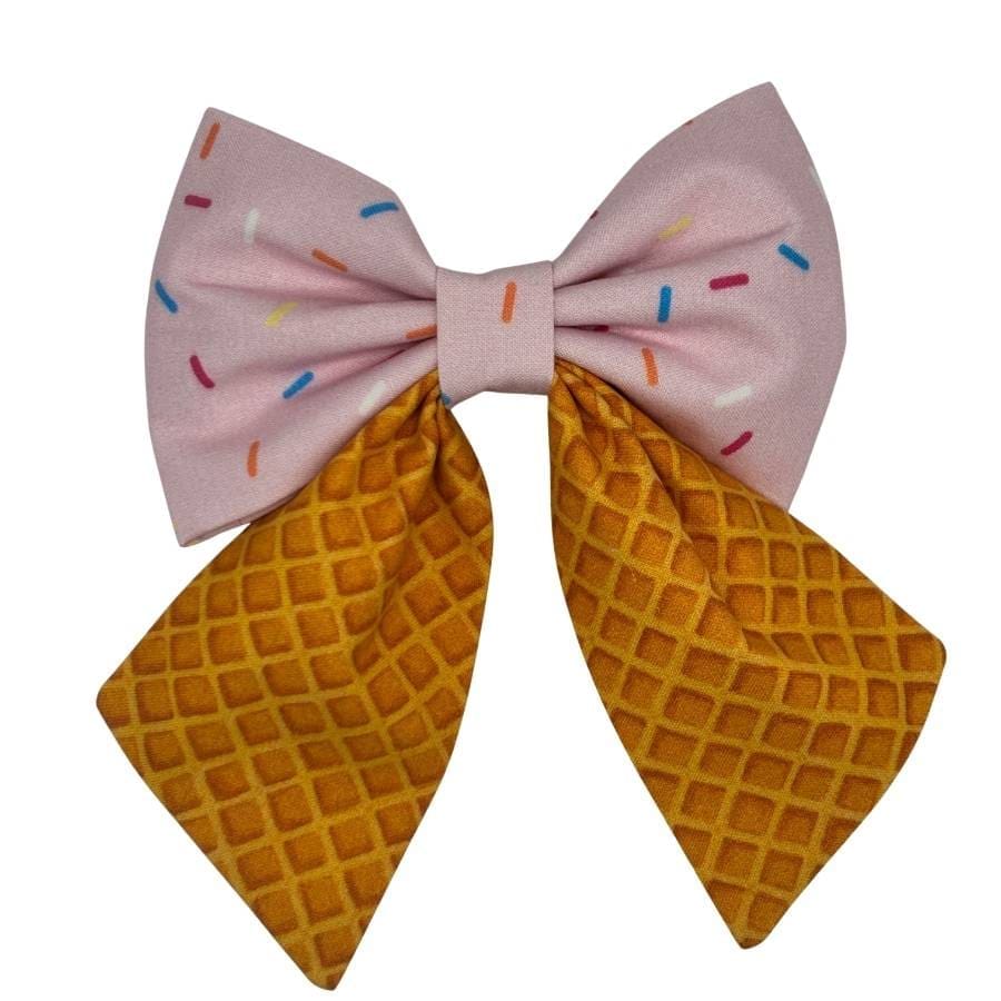 sprinkles and waffle cone pet bowtie