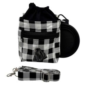 monochrome check doggy training bag